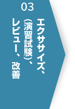 エクササイズ、（実演・試験）、レビュー、改善